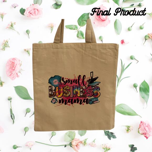 Fashion Graphic Small Business Mama Design Trendy Canvas Tote Bag - Picture 2 of 4